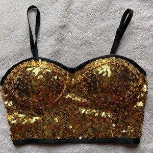 Gold sequined top